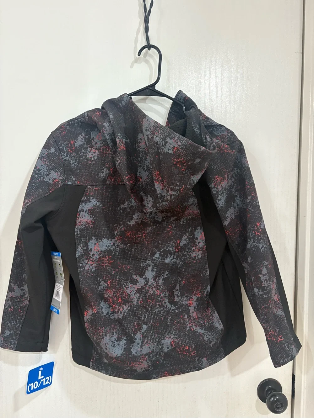 Free Country Black Softshell Jacket with Red and Gray Accents